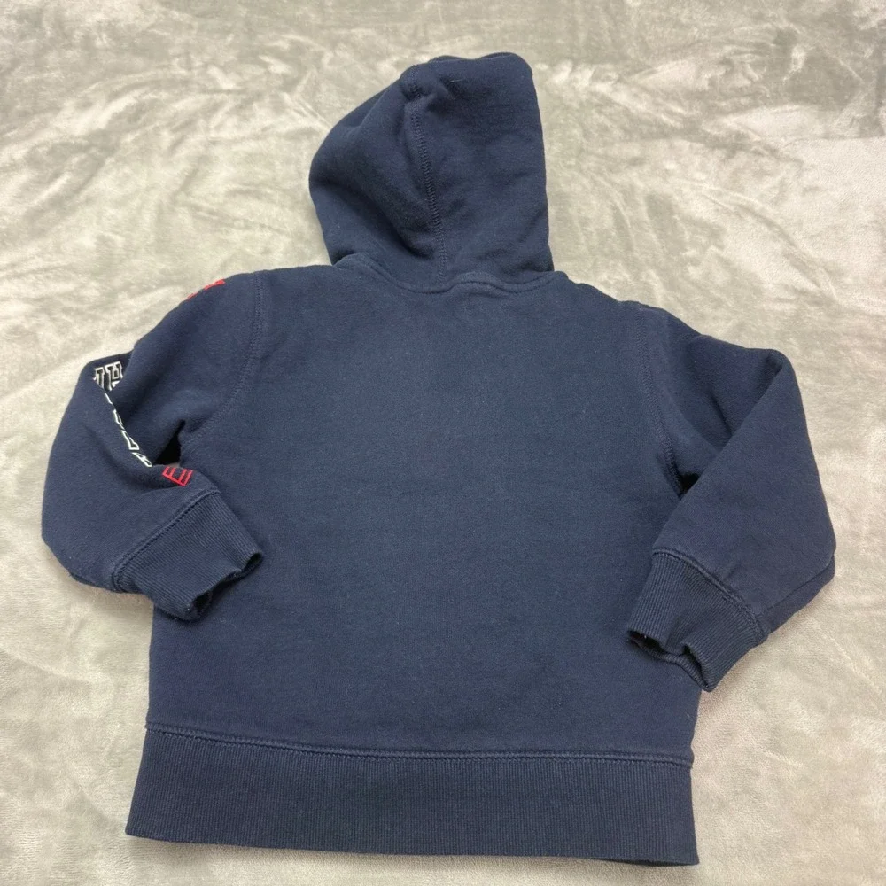 Tommy Hilfiger Jacket Size 5 Blue Sherpa Lined Hoodie Full Zip Kids‎